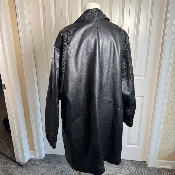 Fitz Wright 80s Vintage Oversized Leather Jacket With Retro Zebra Lapels Large - Picture 5 of 9